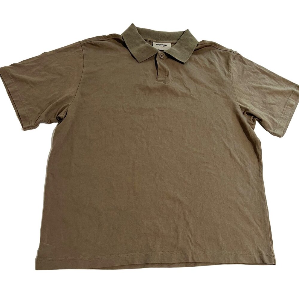Essentials Fear of God Short Sleeve Polo Shirt in Taupe